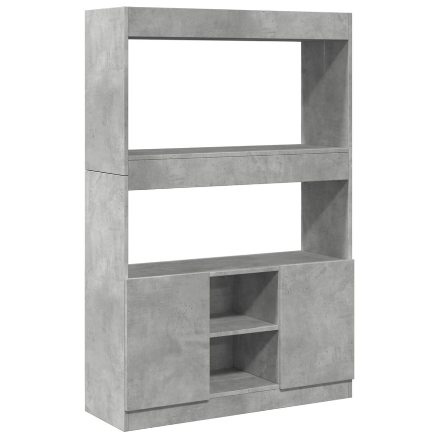 Hoge kast 92x33x140 cm bewerkt hout betongrijs
