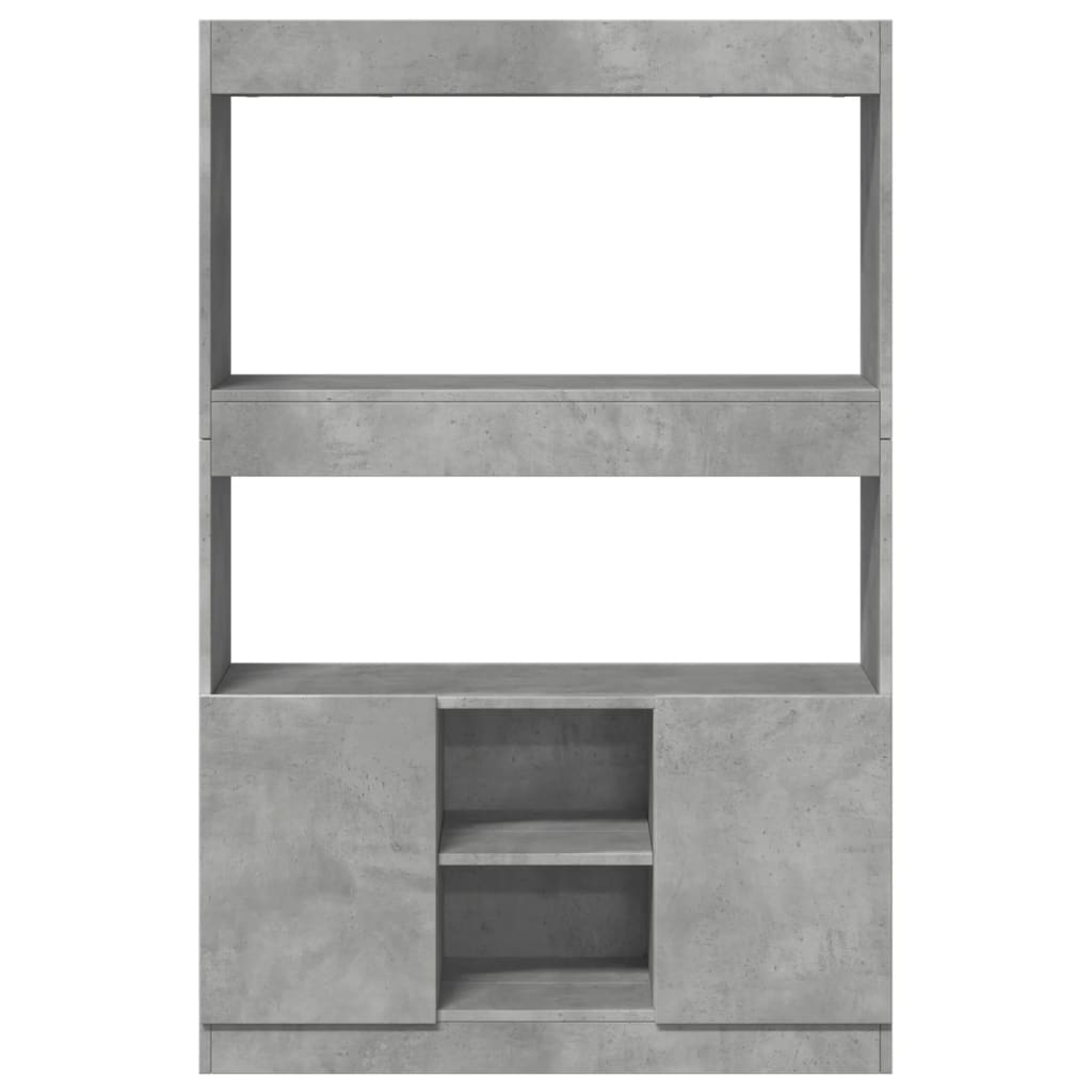 Hoge kast 92x33x140 cm bewerkt hout betongrijs