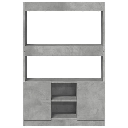 Hoge kast 92x33x140 cm bewerkt hout betongrijs