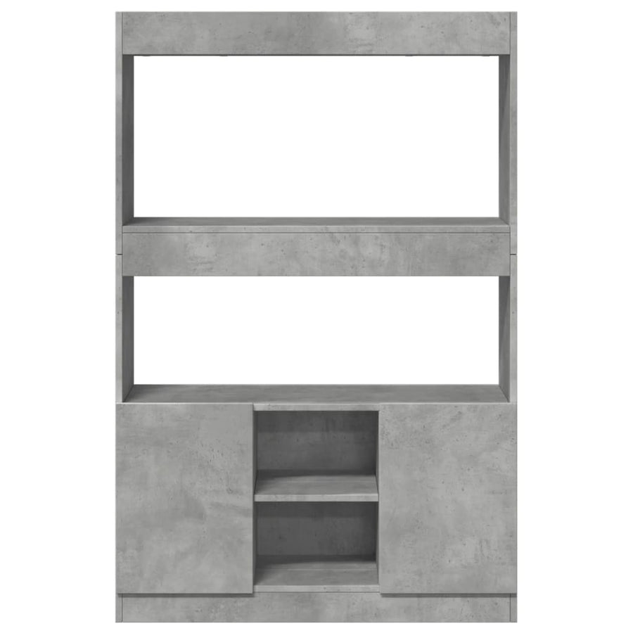 Hoge kast 92x33x140 cm bewerkt hout betongrijs