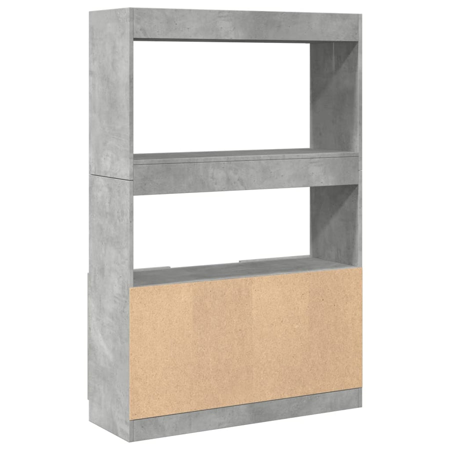 Hoge kast 92x33x140 cm bewerkt hout betongrijs