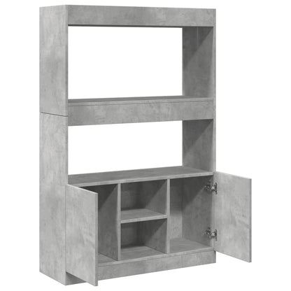 Hoge kast 92x33x140 cm bewerkt hout betongrijs