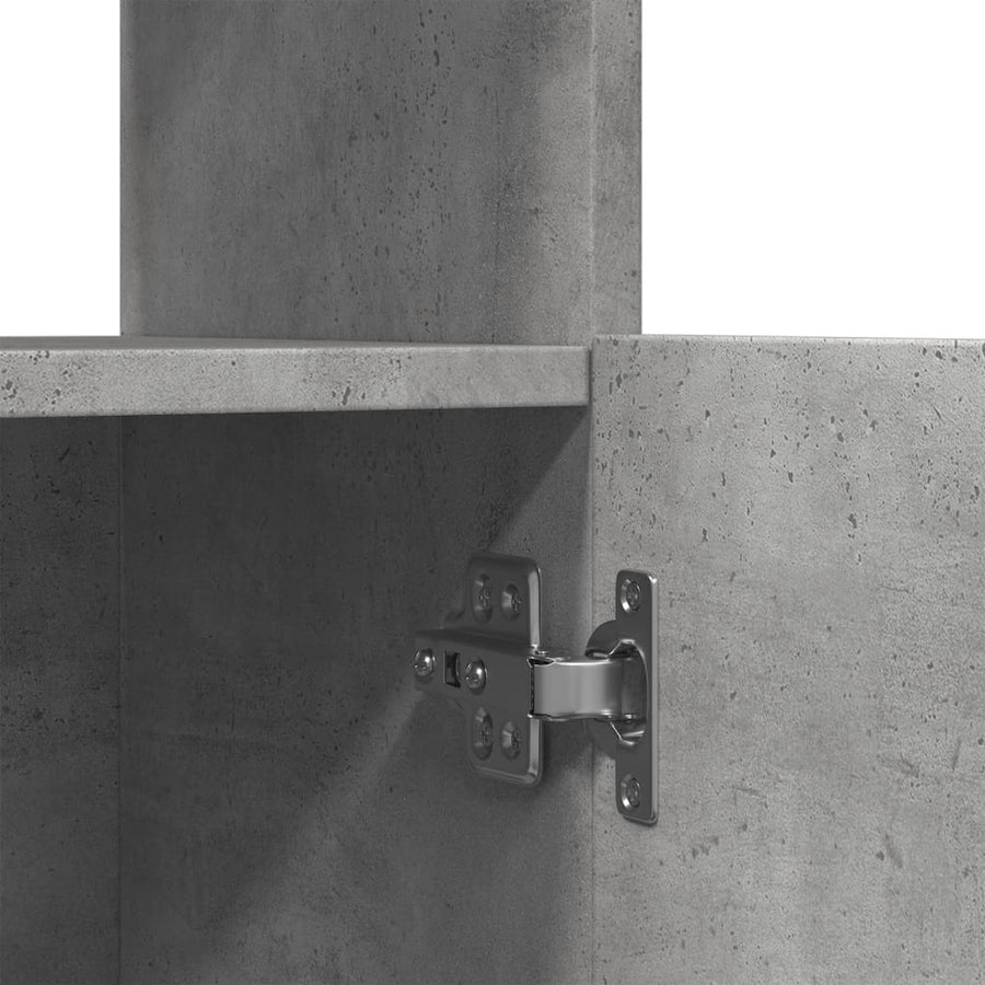 Hoge kast 92x33x140 cm bewerkt hout betongrijs