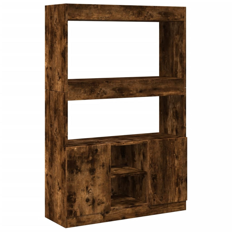 Hoge kast 92x33x140 cm bewerkt hout gerookt eikenkleurig