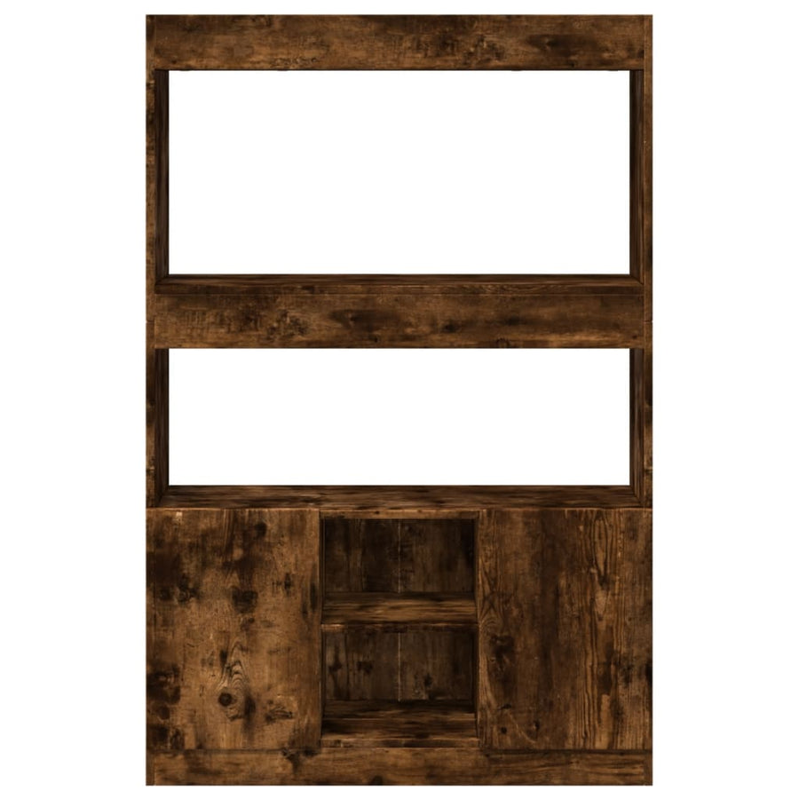 Hoge kast 92x33x140 cm bewerkt hout gerookt eikenkleurig