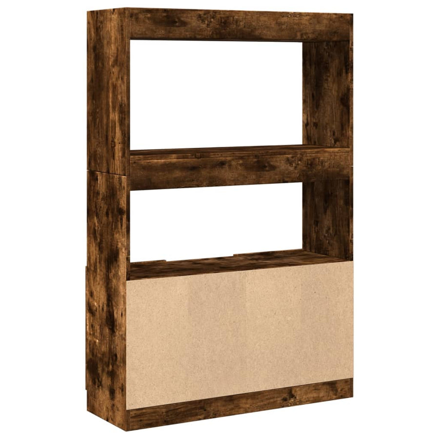 Hoge kast 92x33x140 cm bewerkt hout gerookt eikenkleurig