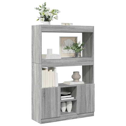 Hoge kast 92x33x140 cm bewerkt hout grijs sonoma eikenkleurig