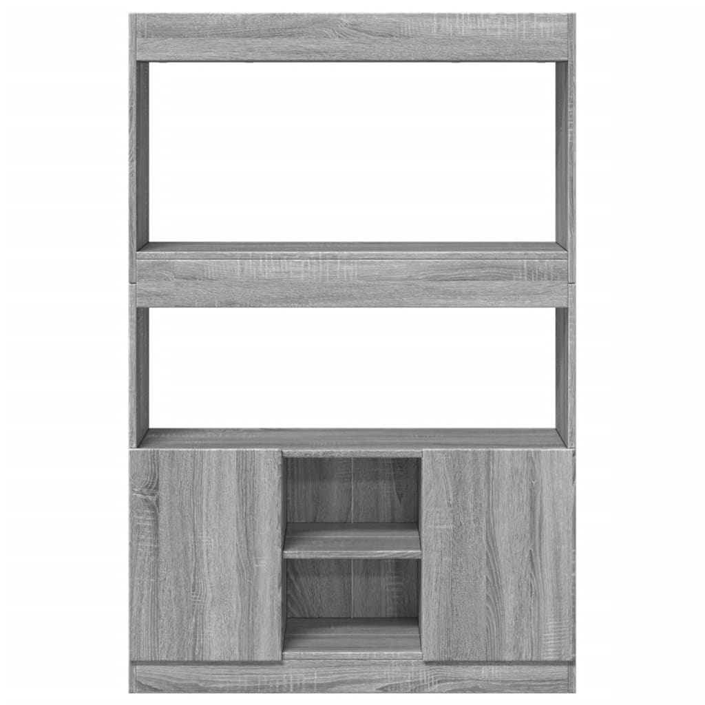 Hoge kast 92x33x140 cm bewerkt hout grijs sonoma eikenkleurig
