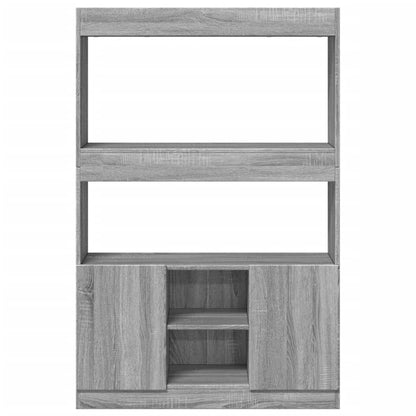 Hoge kast 92x33x140 cm bewerkt hout grijs sonoma eikenkleurig