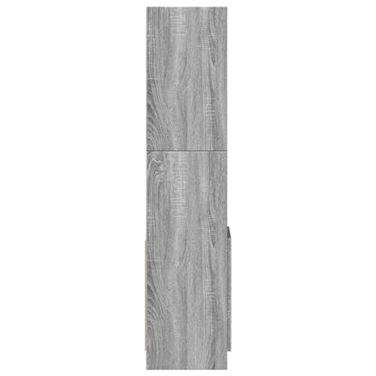 Hoge kast 92x33x140 cm bewerkt hout grijs sonoma eikenkleurig