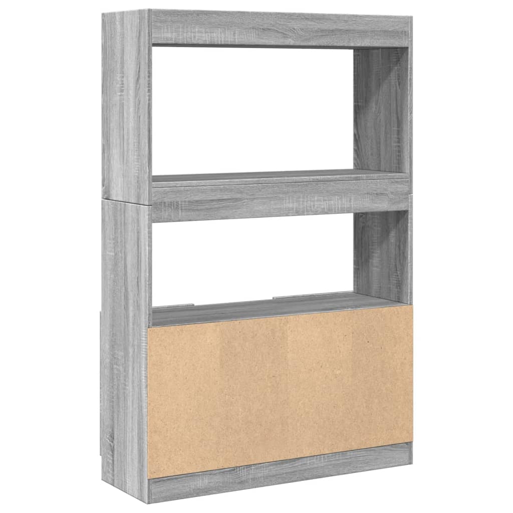 Hoge kast 92x33x140 cm bewerkt hout grijs sonoma eikenkleurig