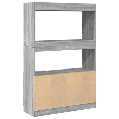 Hoge kast 92x33x140 cm bewerkt hout grijs sonoma eikenkleurig