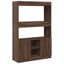 Hoge kast 92x33x140 cm bewerkt hout bruin eikenkleur