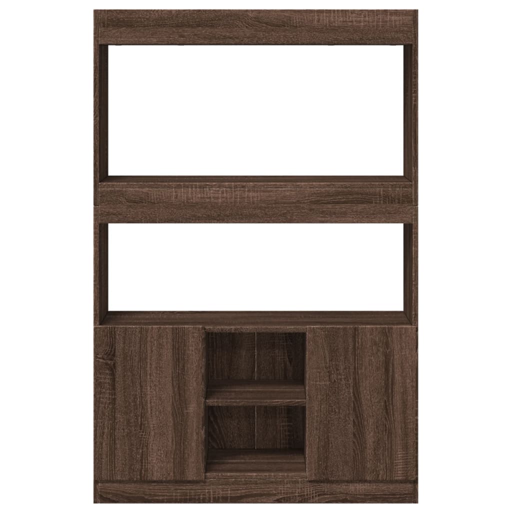 Hoge kast 92x33x140 cm bewerkt hout bruin eikenkleur