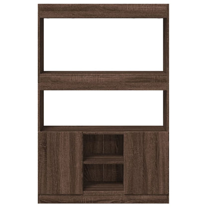 Hoge kast 92x33x140 cm bewerkt hout bruin eikenkleur