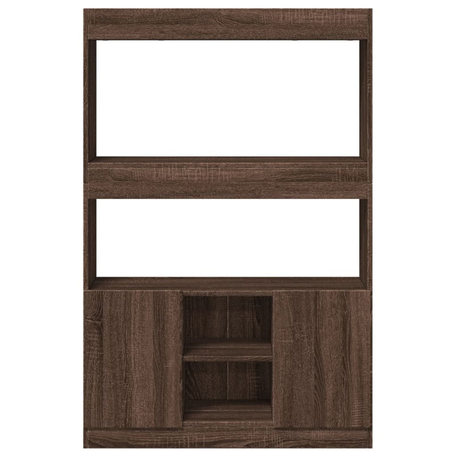 Hoge kast 92x33x140 cm bewerkt hout bruin eikenkleur