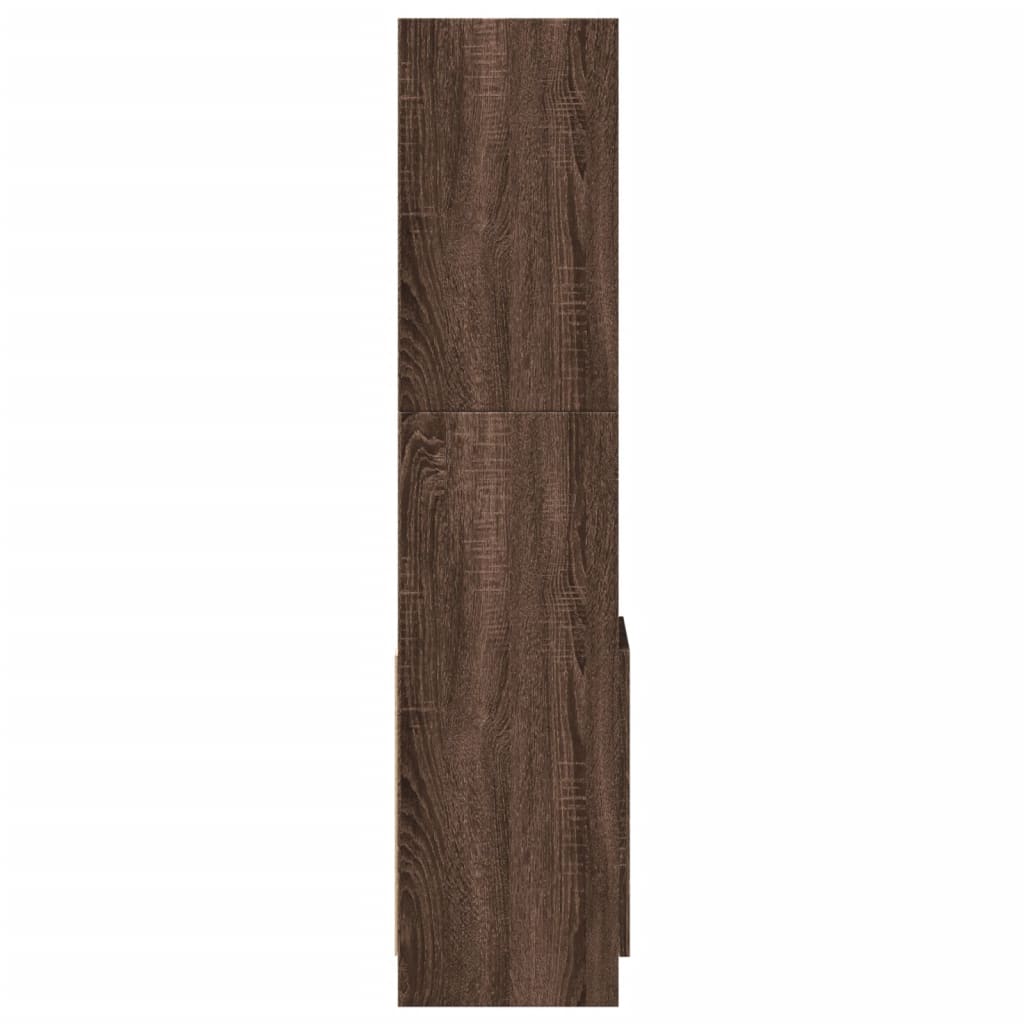 Hoge kast 92x33x140 cm bewerkt hout bruin eikenkleur