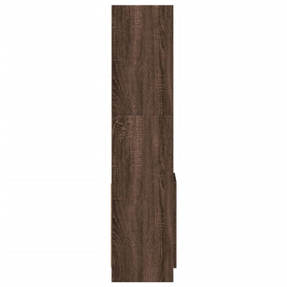 Hoge kast 92x33x140 cm bewerkt hout bruin eikenkleur