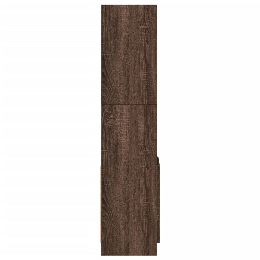 Hoge kast 92x33x140 cm bewerkt hout bruin eikenkleur