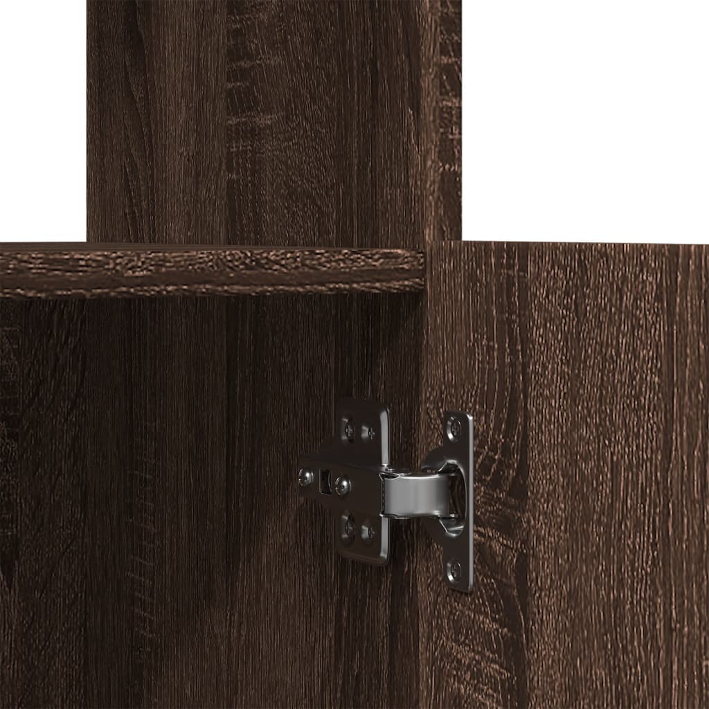 Hoge kast 92x33x140 cm bewerkt hout bruin eikenkleur
