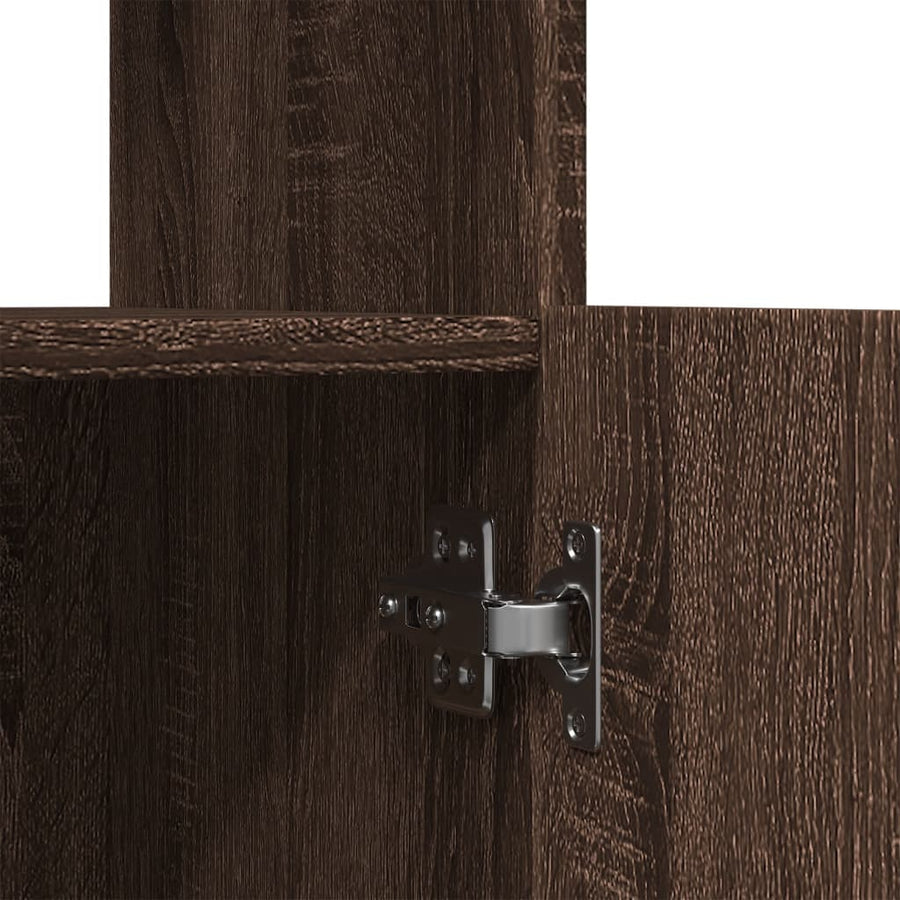 Hoge kast 92x33x140 cm bewerkt hout bruin eikenkleur