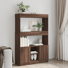 Tall cabinet 92x33x140 cm treated wood brown oak color