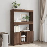 Hoge kast 92x33x140 cm bewerkt hout bruin