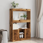 Tall cabinet 92x33x140 cm carved old wood colored