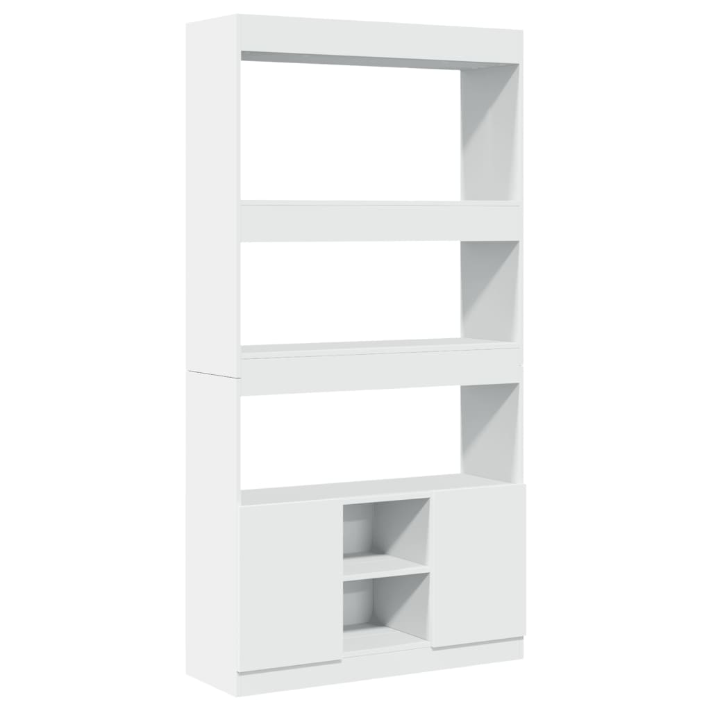 Hoge kast 92x33x180 cm bewerkt hout wit