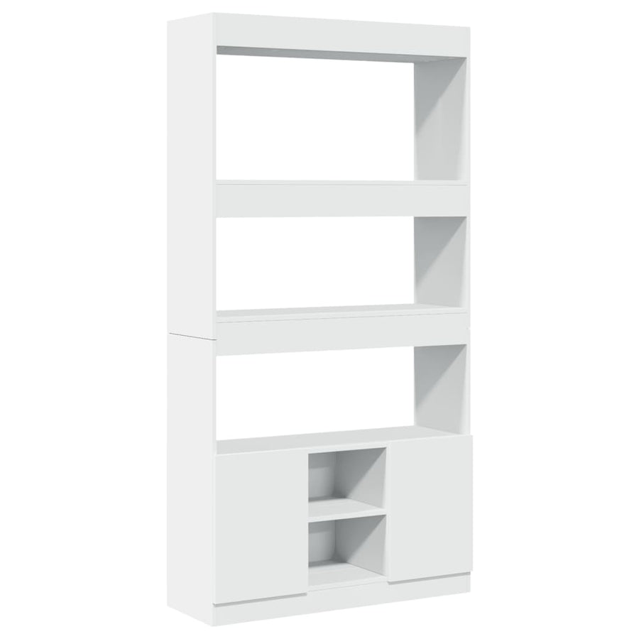 Hoge kast 92x33x180 cm bewerkt hout wit