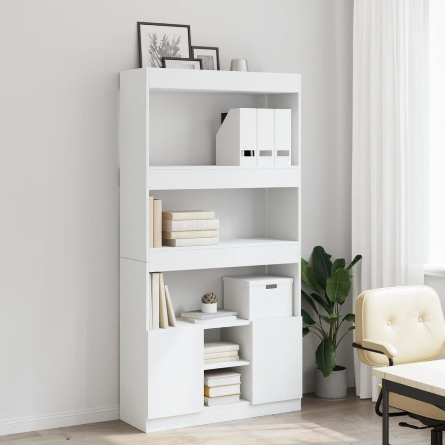 Hoge kast 92x33x180 cm bewerkt hout wit