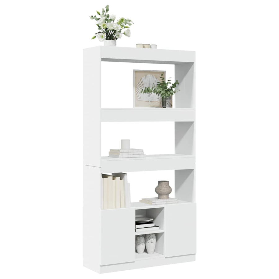 Hoge kast 92x33x180 cm bewerkt hout wit