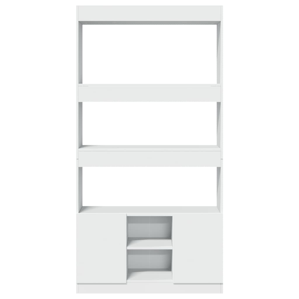 Hoge kast 92x33x180 cm bewerkt hout wit