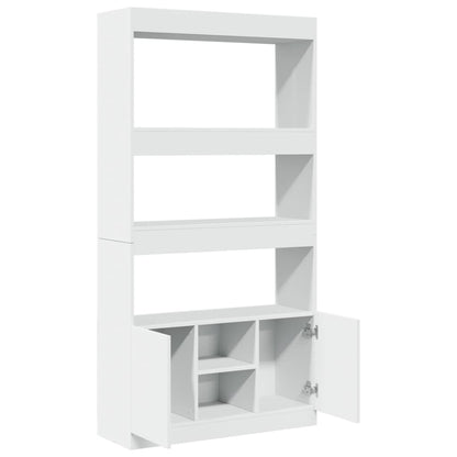 Hoge kast 92x33x180 cm bewerkt hout wit