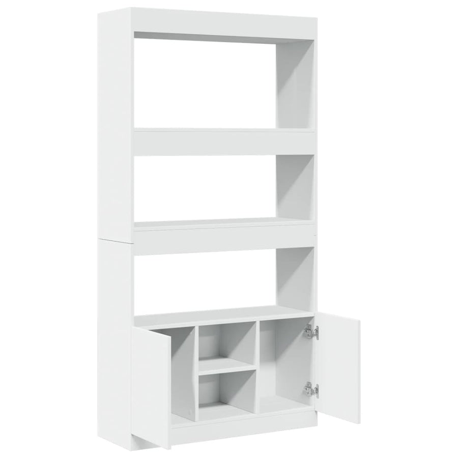 Hoge kast 92x33x180 cm bewerkt hout wit