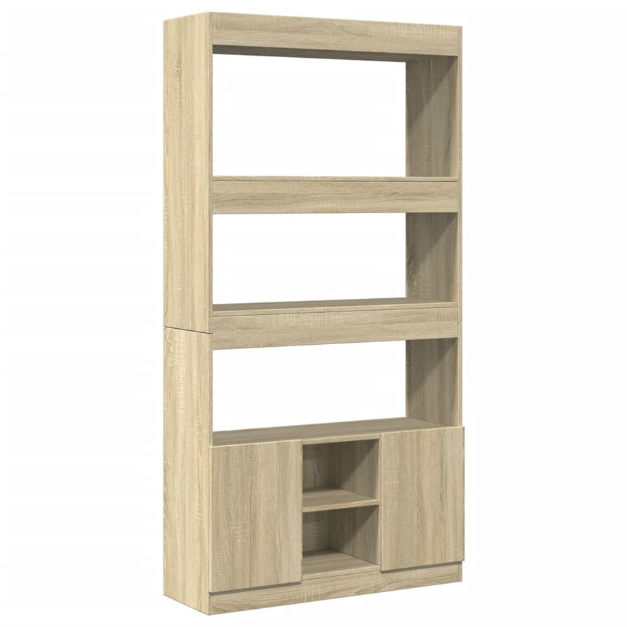 Hoge kast 92x33x180 cm bewerkt hout sonoma eikenkleurig