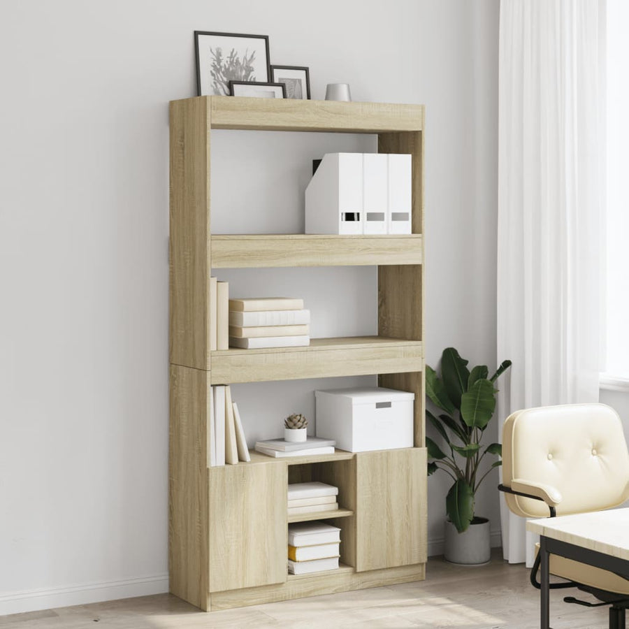Hoge kast 92x33x180 cm bewerkt hout sonoma eikenkleurig