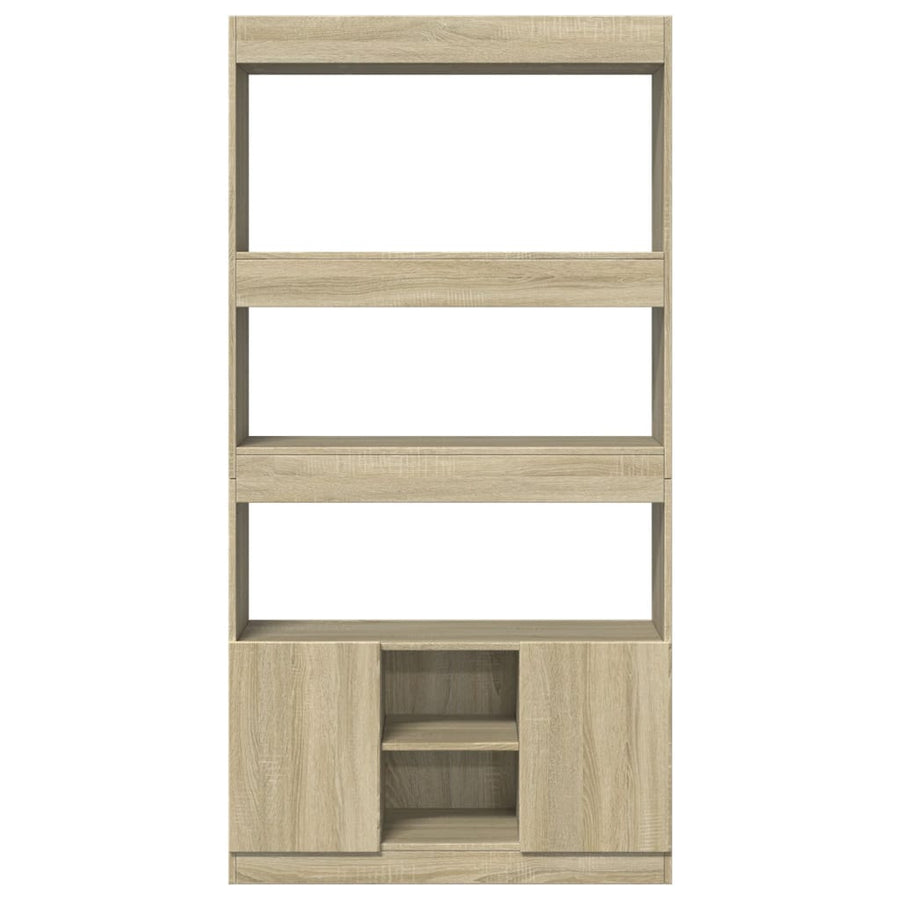 Hoge kast 92x33x180 cm bewerkt hout sonoma eikenkleurig
