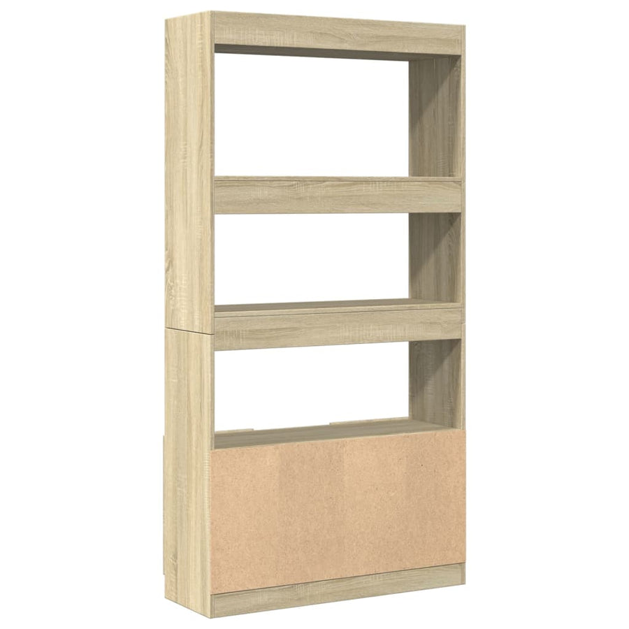 Hoge kast 92x33x180 cm bewerkt hout sonoma eikenkleurig