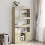 Hoge kast 92x33x180 cm bewerkt hout sonoma eiken