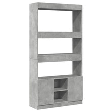 Hoge kast 92x33x180 cm bewerkt hout betongrijs