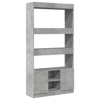 Hoge kast 92x33x180 cm bewerkt hout betongrijs
