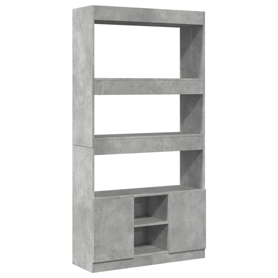 Hoge kast 92x33x180 cm bewerkt hout betongrijs