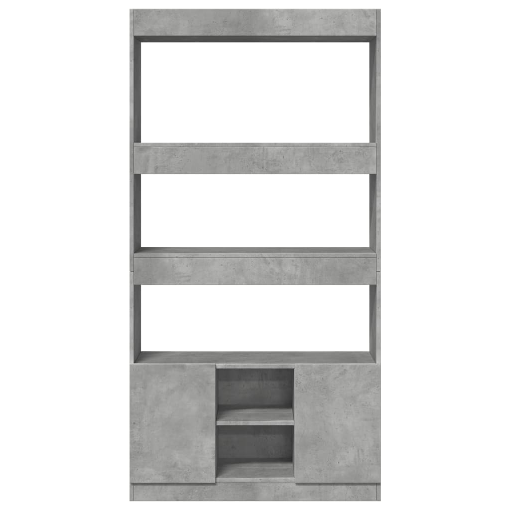 Hoge kast 92x33x180 cm bewerkt hout betongrijs