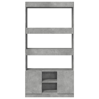 Hoge kast 92x33x180 cm bewerkt hout betongrijs