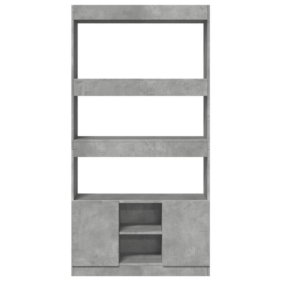 Hoge kast 92x33x180 cm bewerkt hout betongrijs