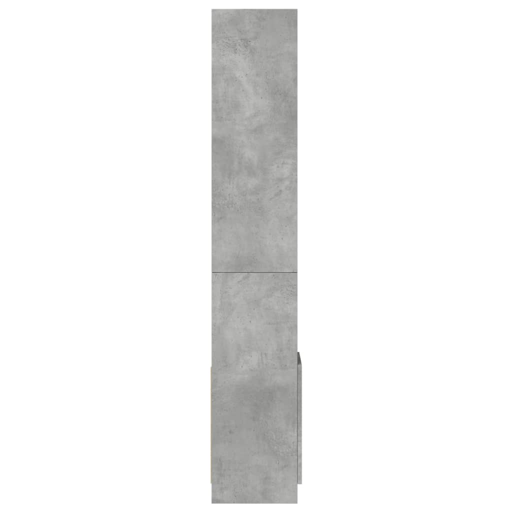 Hoge kast 92x33x180 cm bewerkt hout betongrijs