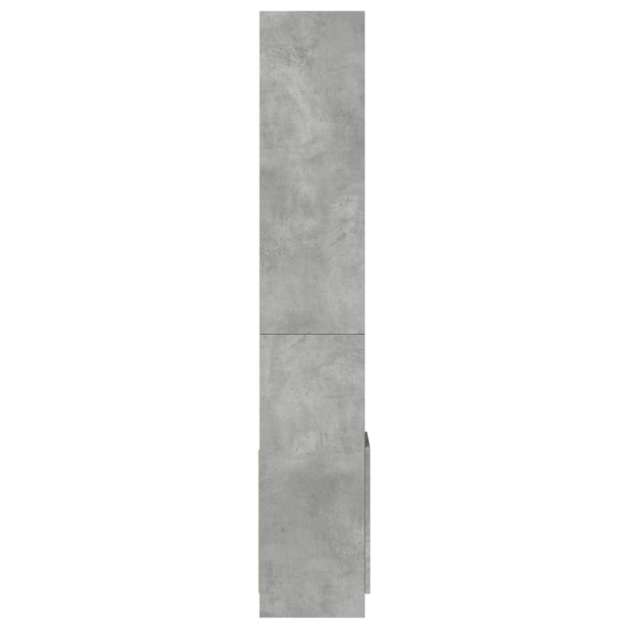 Hoge kast 92x33x180 cm bewerkt hout betongrijs