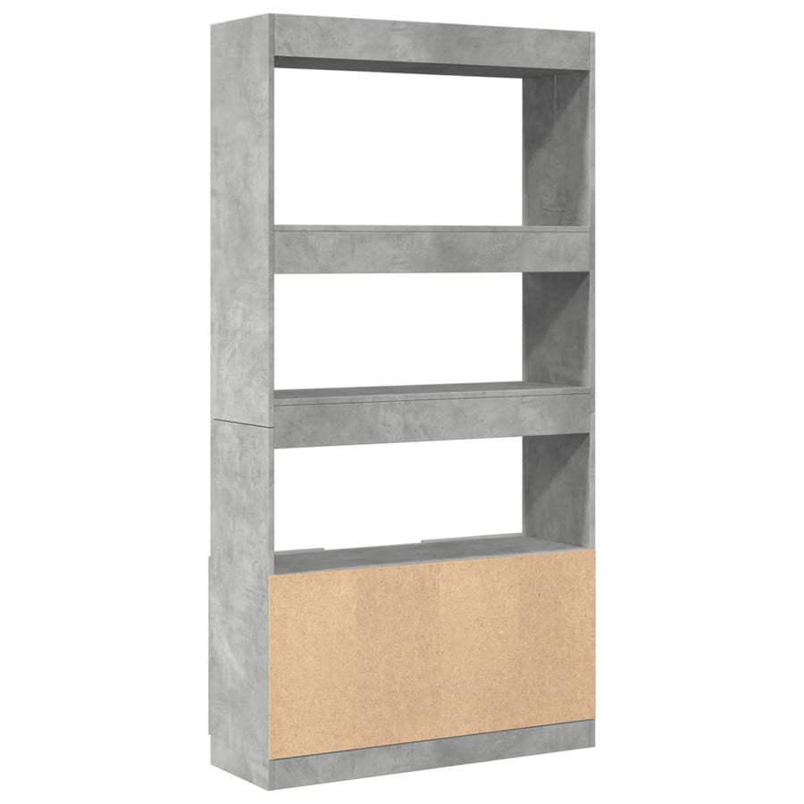 Hoge kast 92x33x180 cm bewerkt hout betongrijs