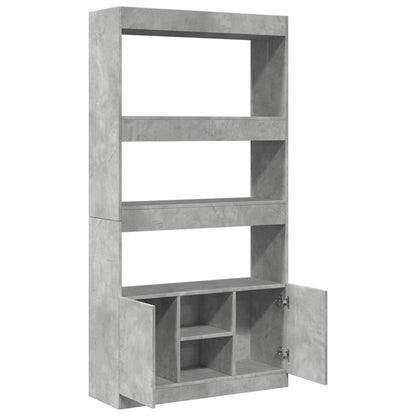 Hoge kast 92x33x180 cm bewerkt hout betongrijs